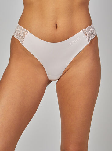 Talulla microfibre and lace thong