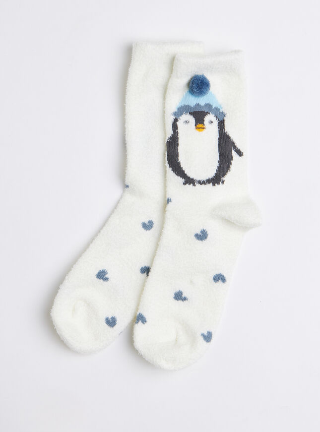 Penguin fluffy ankle socks
