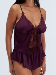 Celeste lace & satin cami set
