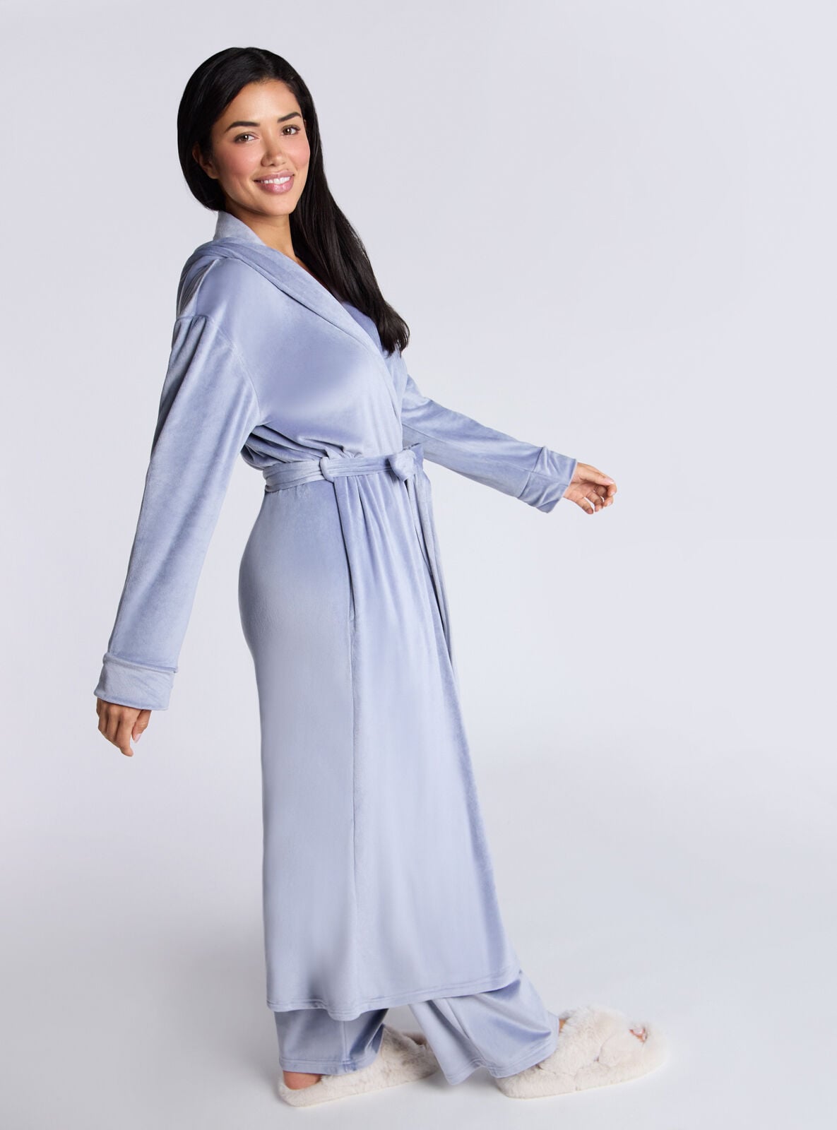 Boux Avenue Velour robes - Denim Blue - M Boux Avenue Velour robes - Denim Blue - M