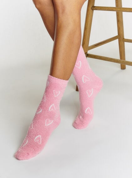 Heart fluffy socks