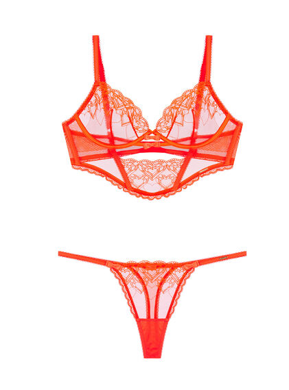 Boux Avenue Lyanna plunge bra - Neon Orange - 36C, £18.00