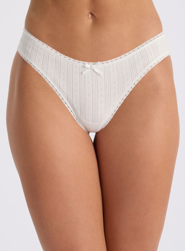 Gigi heart embroidered cheeky brazilian knickers