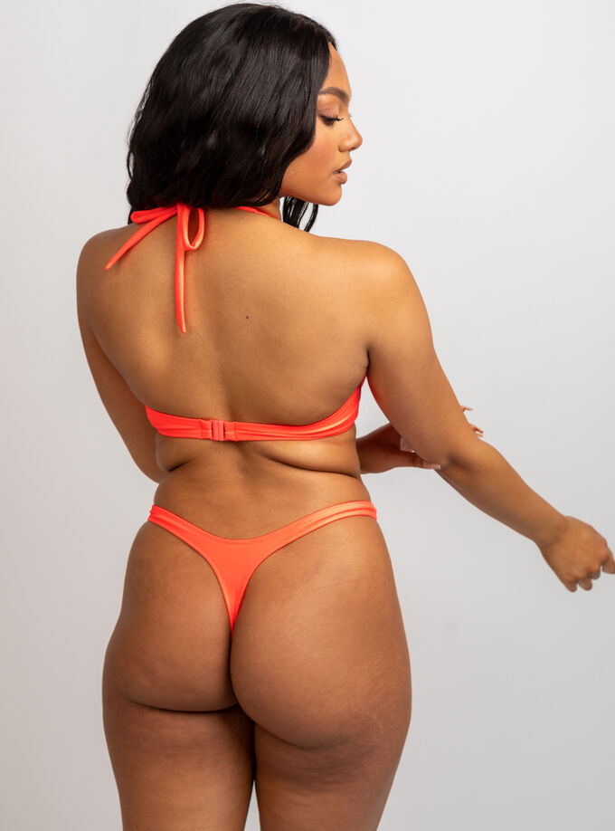 Ibiza coral thong bikini