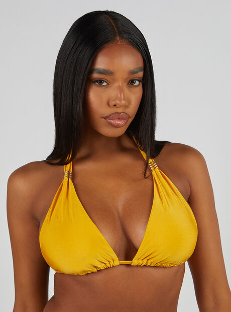 Goa ruched triangle bikini top