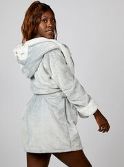 Penguin hooded short dressing gown