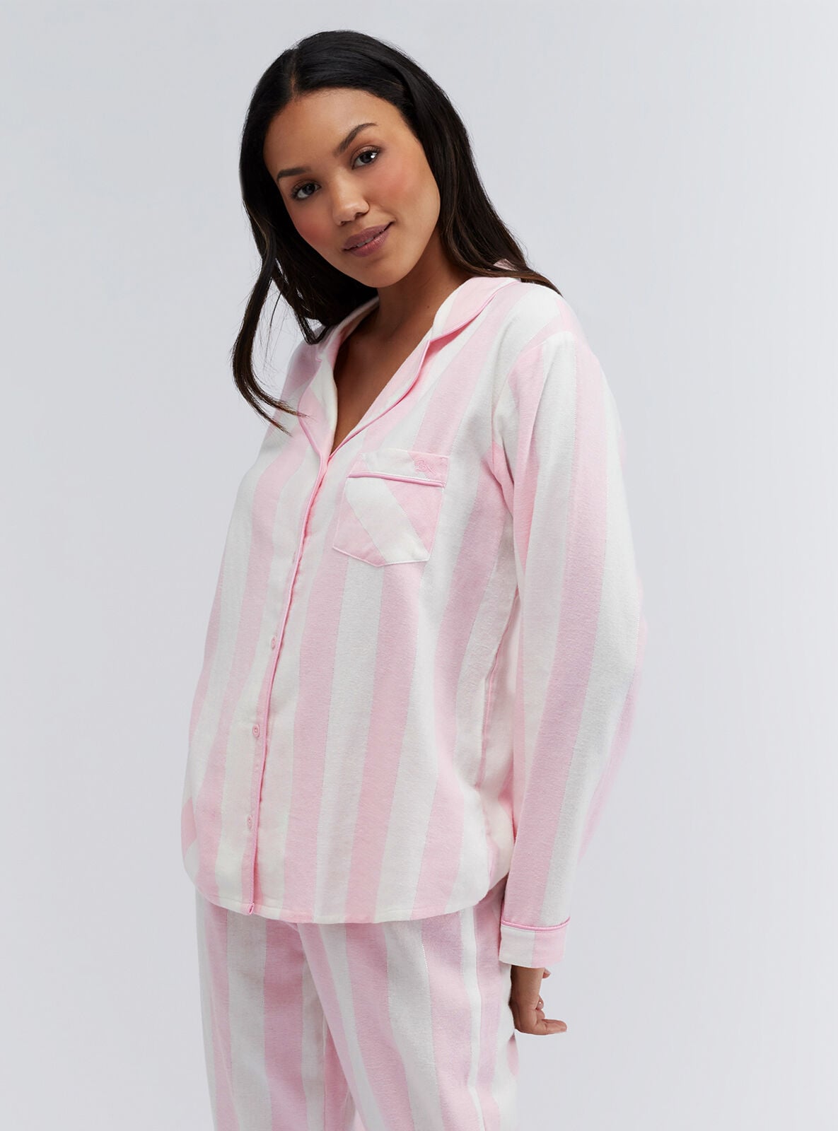 Wide stripe cotton pyjamas in a bag | Boux Avenue UK