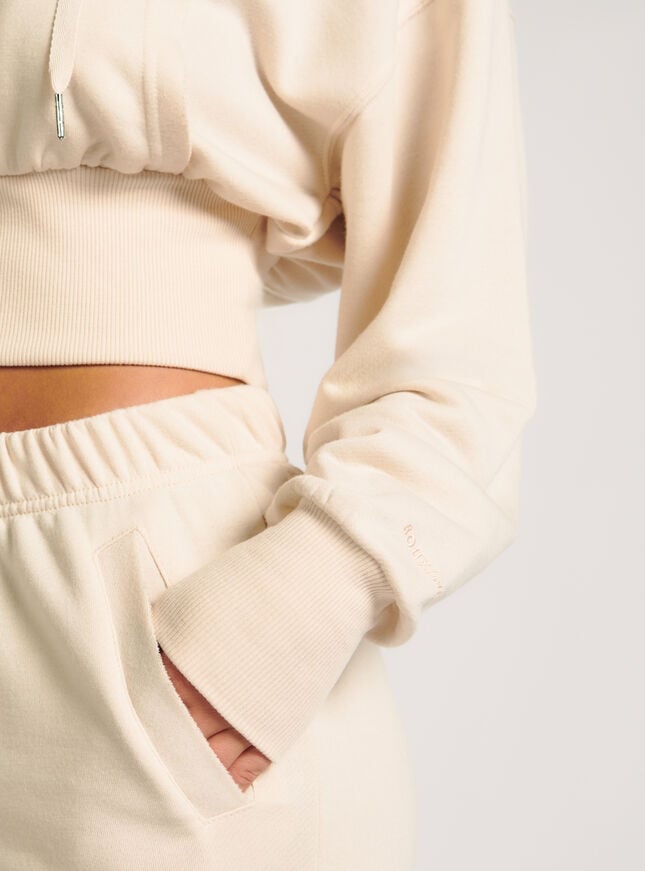 Soft sweat cropped hoodie
