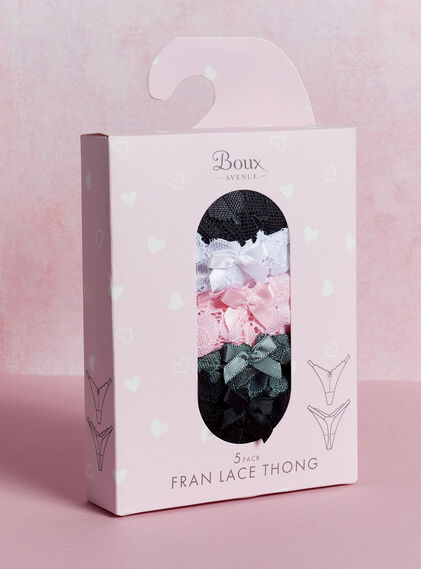 5 pack Fran lace thongs