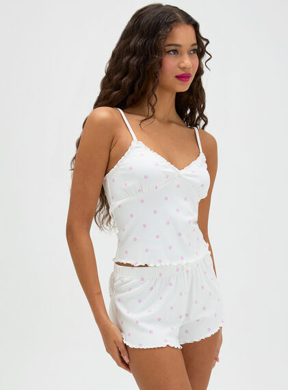 Daisy ribbed short pyjama set