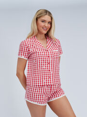 Gingham cotton short pyjama set