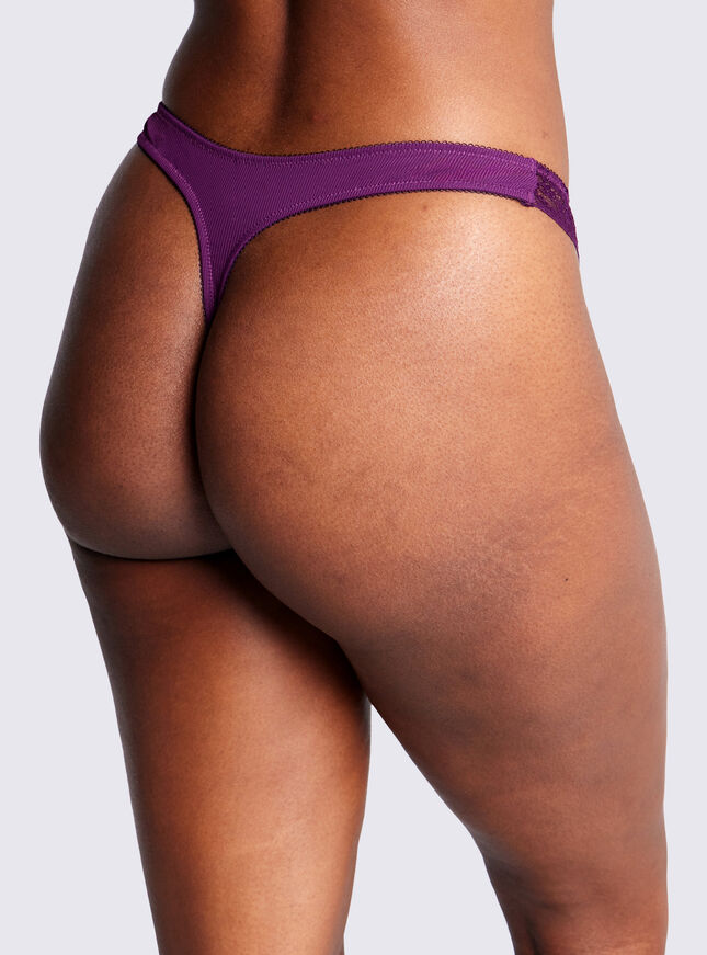 Paige microfibre high leg thong