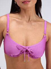 Ibiza lace up plunge bikini top