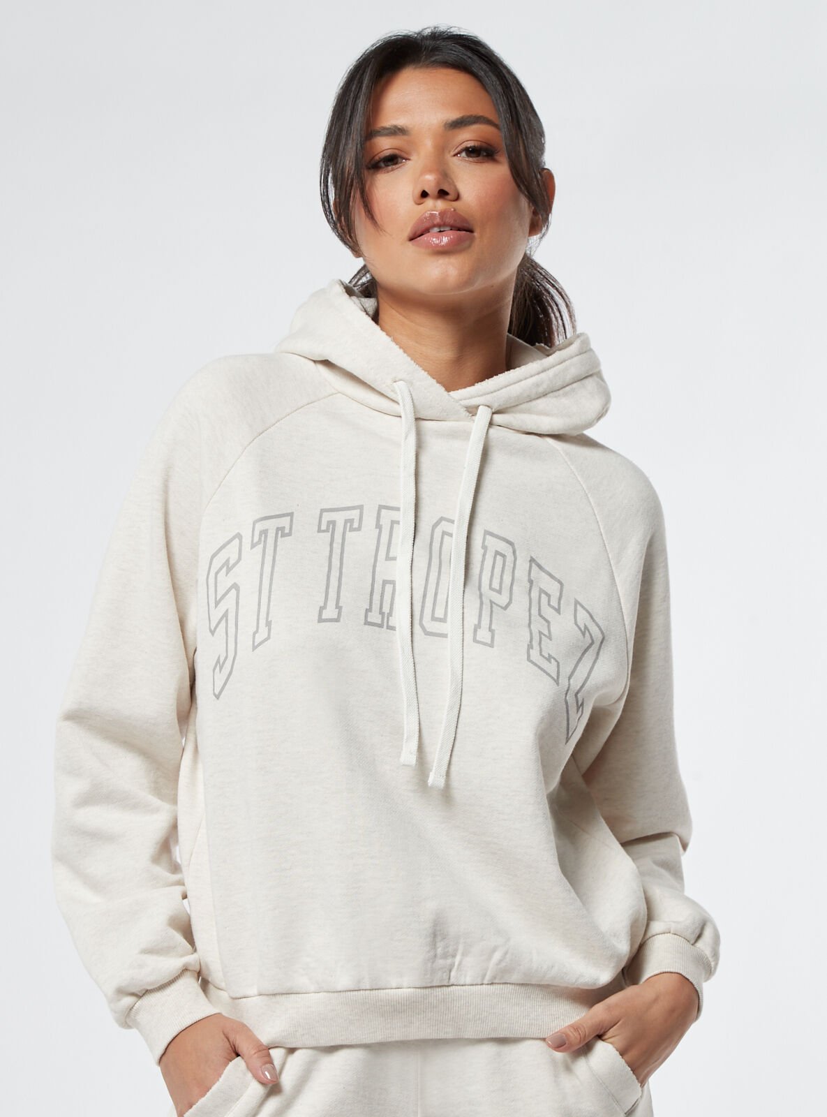 St Tropez sweat hoodie Oatmeal Boux Avenue UK