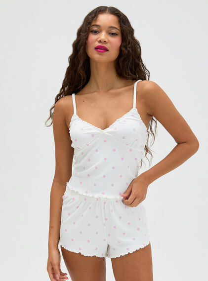 Daisy ribbed short pyjama set