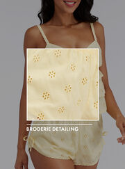 Broderie cotton short pyjama set