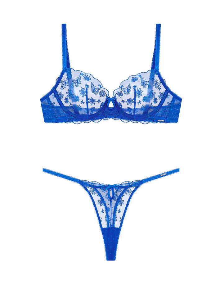 Lorelei tanga thong | Cobalt Blue | Boux Avenue UK