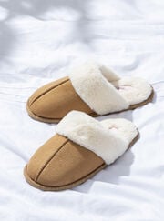 Suedette mule slippers