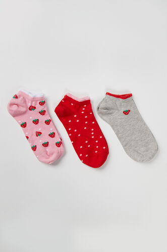 3 Pack strawberry trainer socks