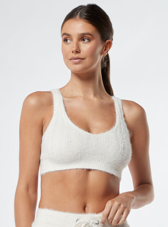 Fluffy knitted bralette