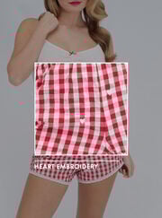 Gingham pointelle short pyjama set