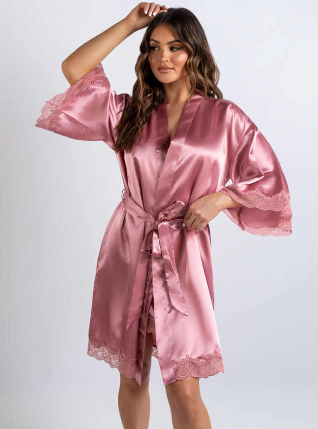 Marnie satin and lace robe