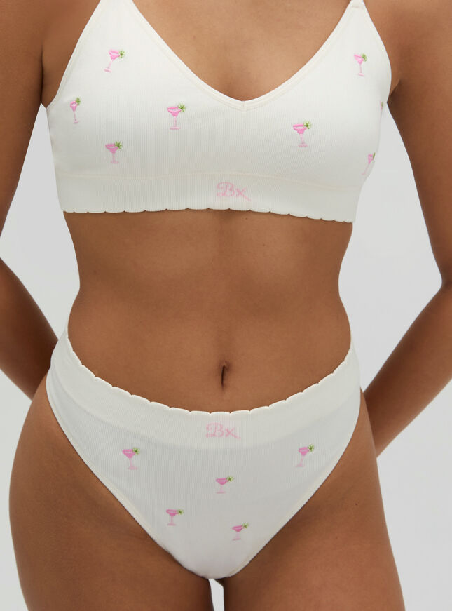 Cocktail embroidered seamless bralette