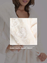 Heart fur trim long dressing gown