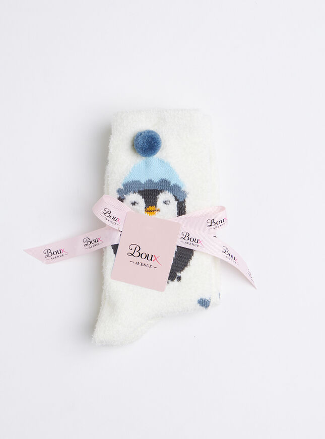 Penguin fluffy ankle socks