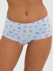 Tilly breakfast print cotton shorts