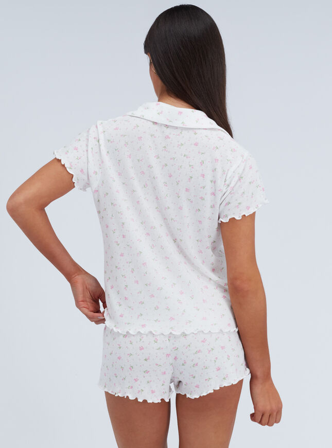 Rosebud pointelle short pyjama set