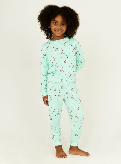 Kids candy cane twosie pyjama set