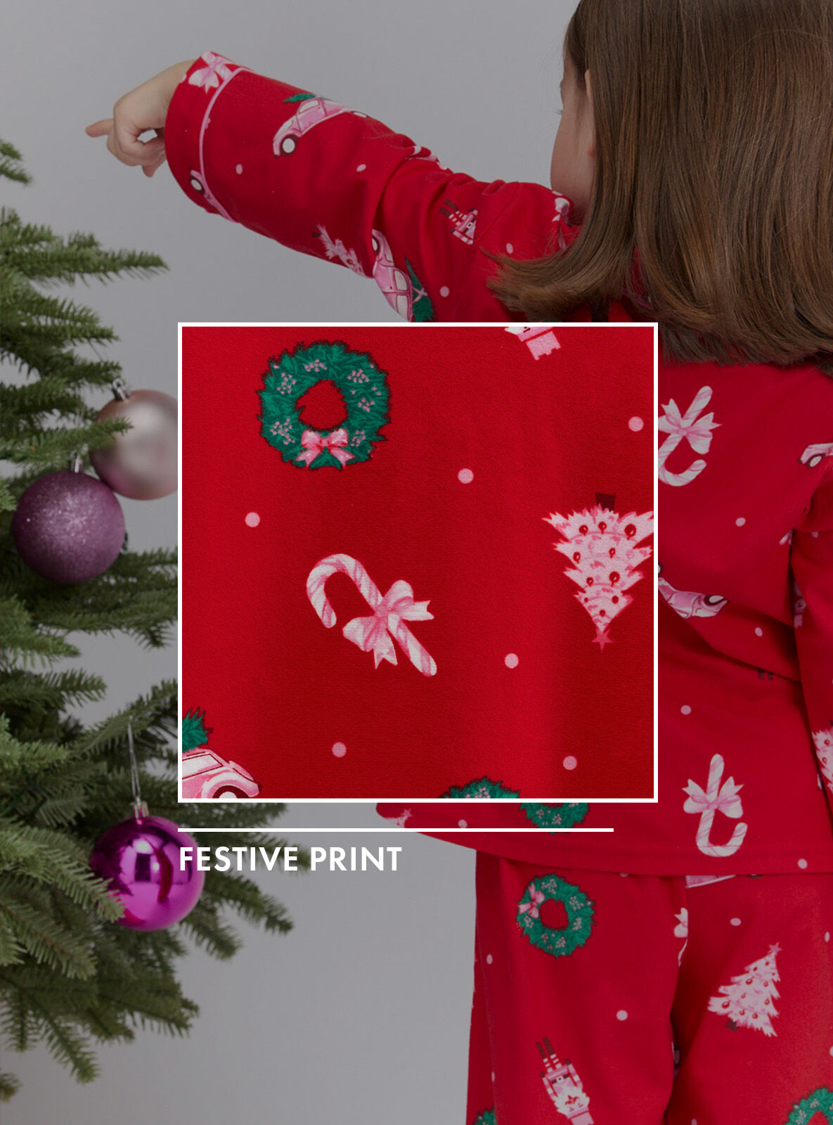 Boux Avenue Kids' Christmas scene pyjamas in a bag - Red Mix - 2-3