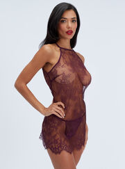 Celeste lace chemise and thong