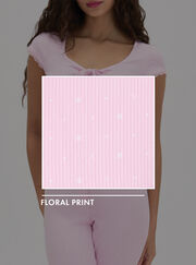 Daisy ribbed long pyjama set