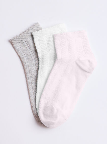 3 pack cable knit cotton midi socks