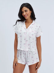 Polka dot cherry modal pyjama set