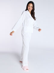 Tonal stripe cotton pyjama set