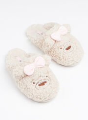 Teddy bear mule slippers