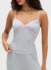 Pointelle lace long pyjama set
