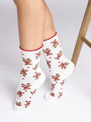 Teddy bear cotton socks in a bag