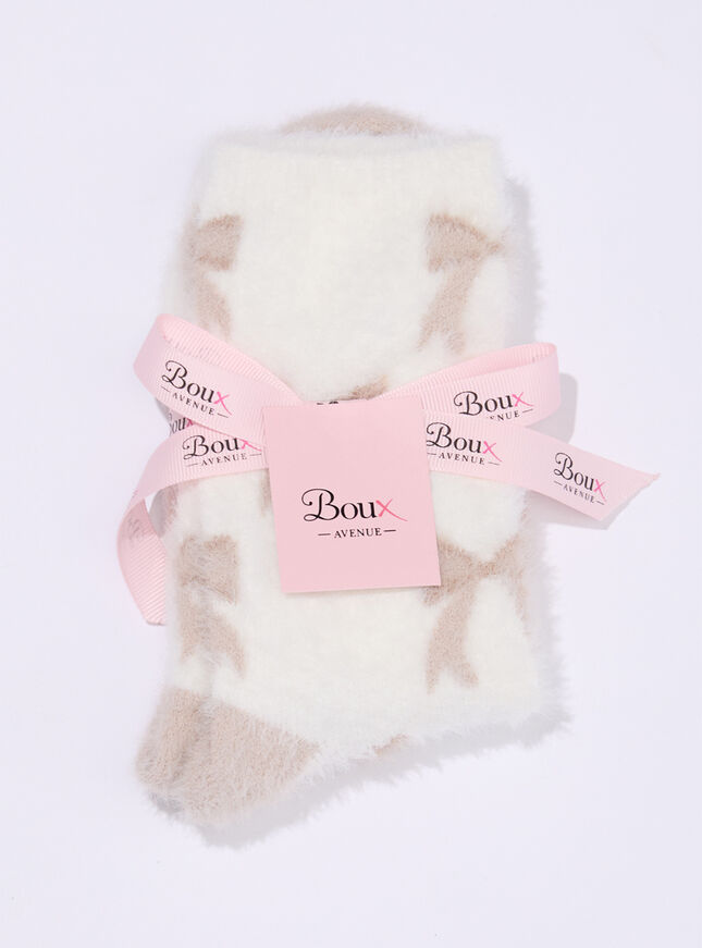 Bow fluffy ankle socks