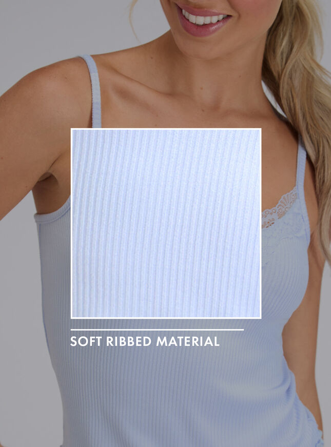 Lace ribbed cami short pyjama set