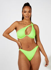 Ibiza lime asymmetric bikini top
