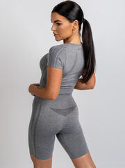 Boux Sport marl short sleeve crop top