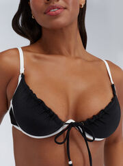 Ibiza piped plunge bikini top