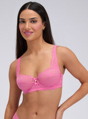 Poppy sheer lace balconette bra