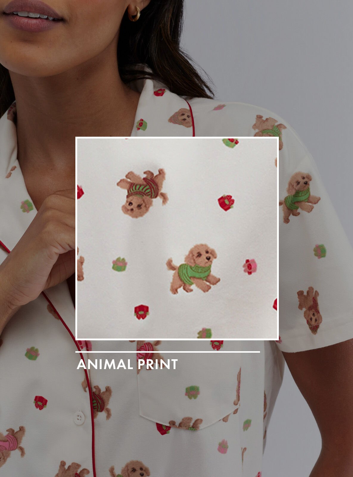 Boux Avenue Cockapoo pyjama shorties in a bag - Cream - 06 Boux Avenue Cockapoo pyjama shorties in a bag - Cream - 06