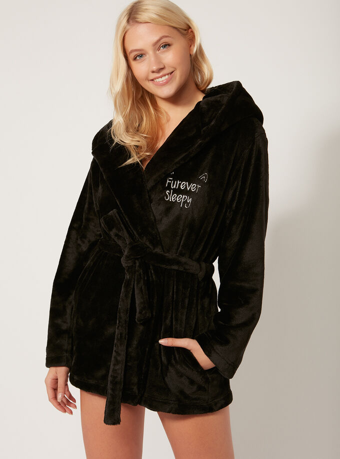 Black Cat Dressing Gown Boux Avenue