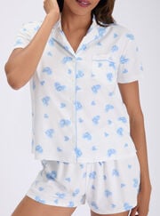 Love cloud fleece pyjama shorties in a bag